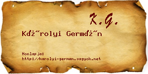 Károlyi Germán névjegykártya
